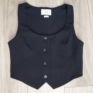 Aritzia Black Button-Up Vest